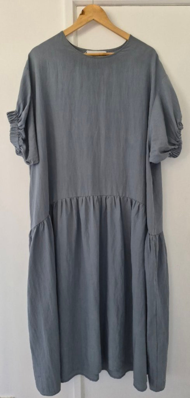 Back view of Ricochet Blue Dress Size L, preloved designer clothing at Copper & Cotton