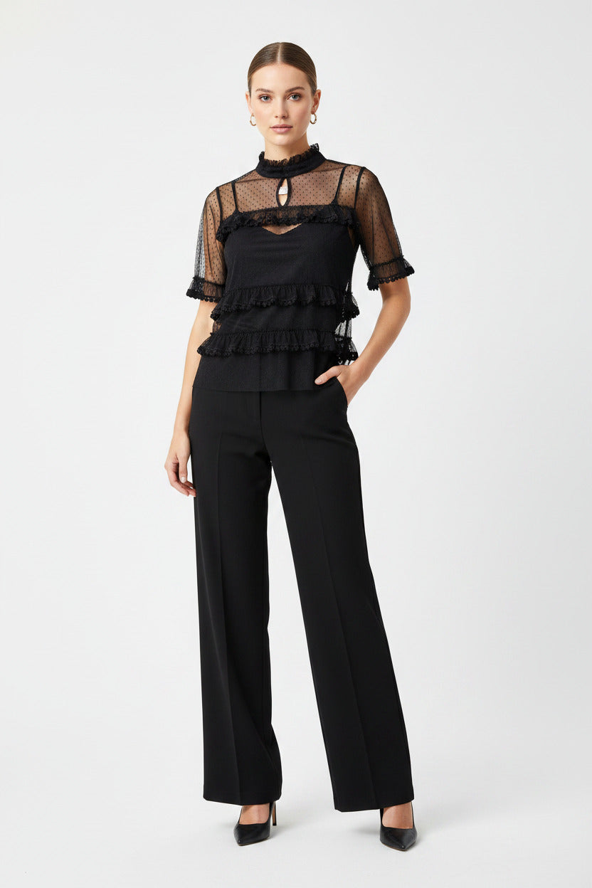 I AM Andrea Moore lace top | Size XS