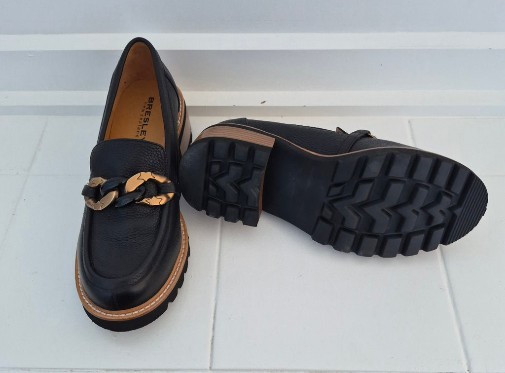 Bresley Doctrin Black Loafers | Size 38