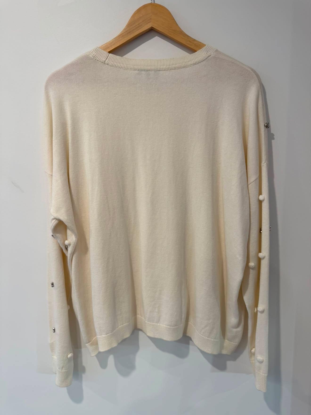Madly Sweetly Cream Cotton/Cashmere Knit | Size 14