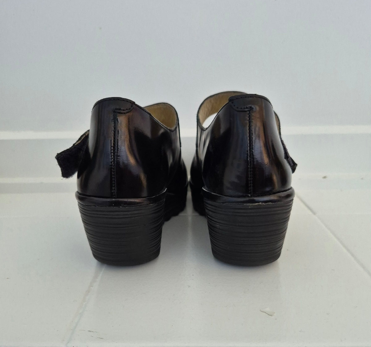 Fly London Patent Black Shoes | Size 39
