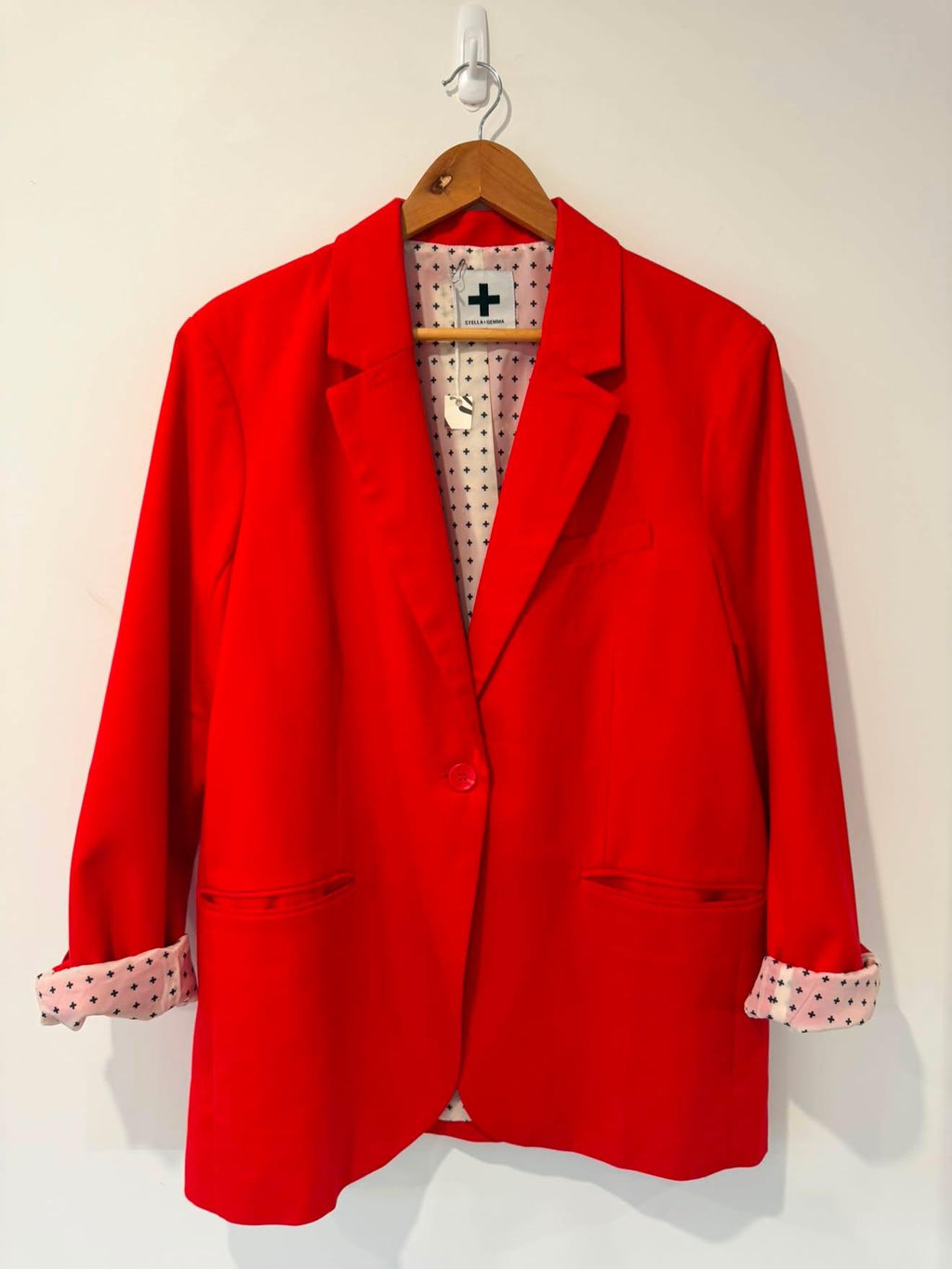 Stella & Gemma Bistro Red Blazer | Size 14