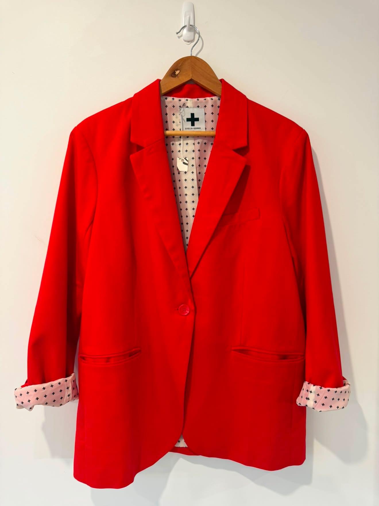 Stella & Gemma Bistro Red Blazer | Size 14