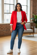 Stella & Gemma Bistro Red Blazer | Size 14