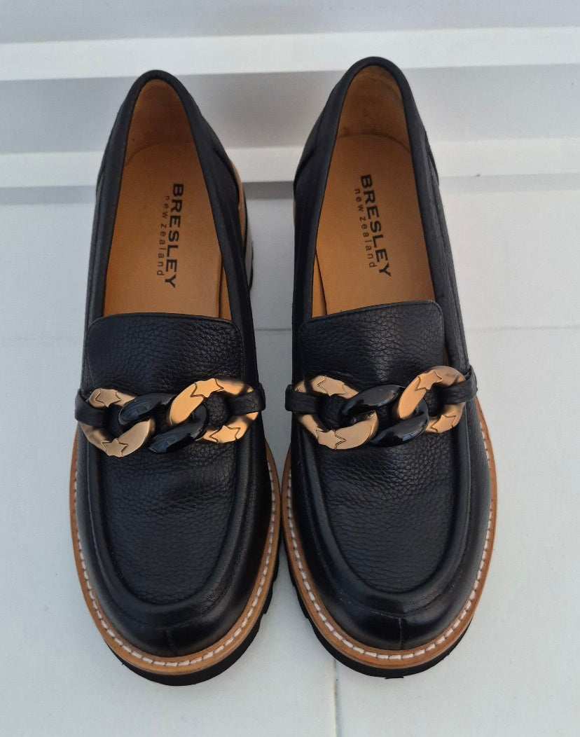 Bresley Doctrin Black Loafers | Size 38