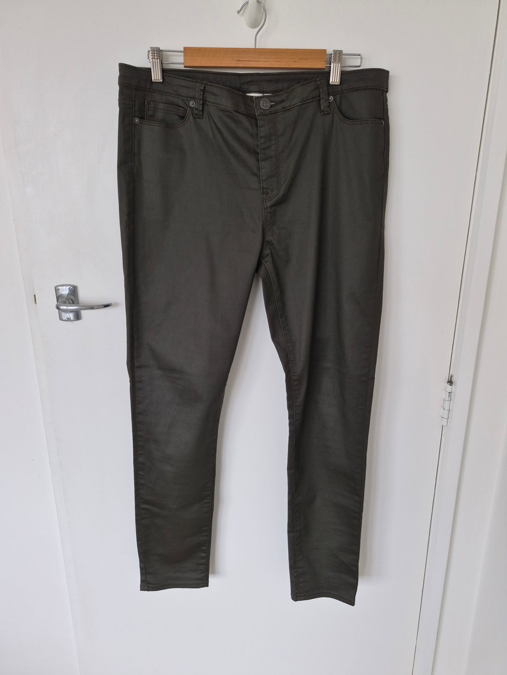 Elk High Rise Waxed Skinny Jeans | Size 16