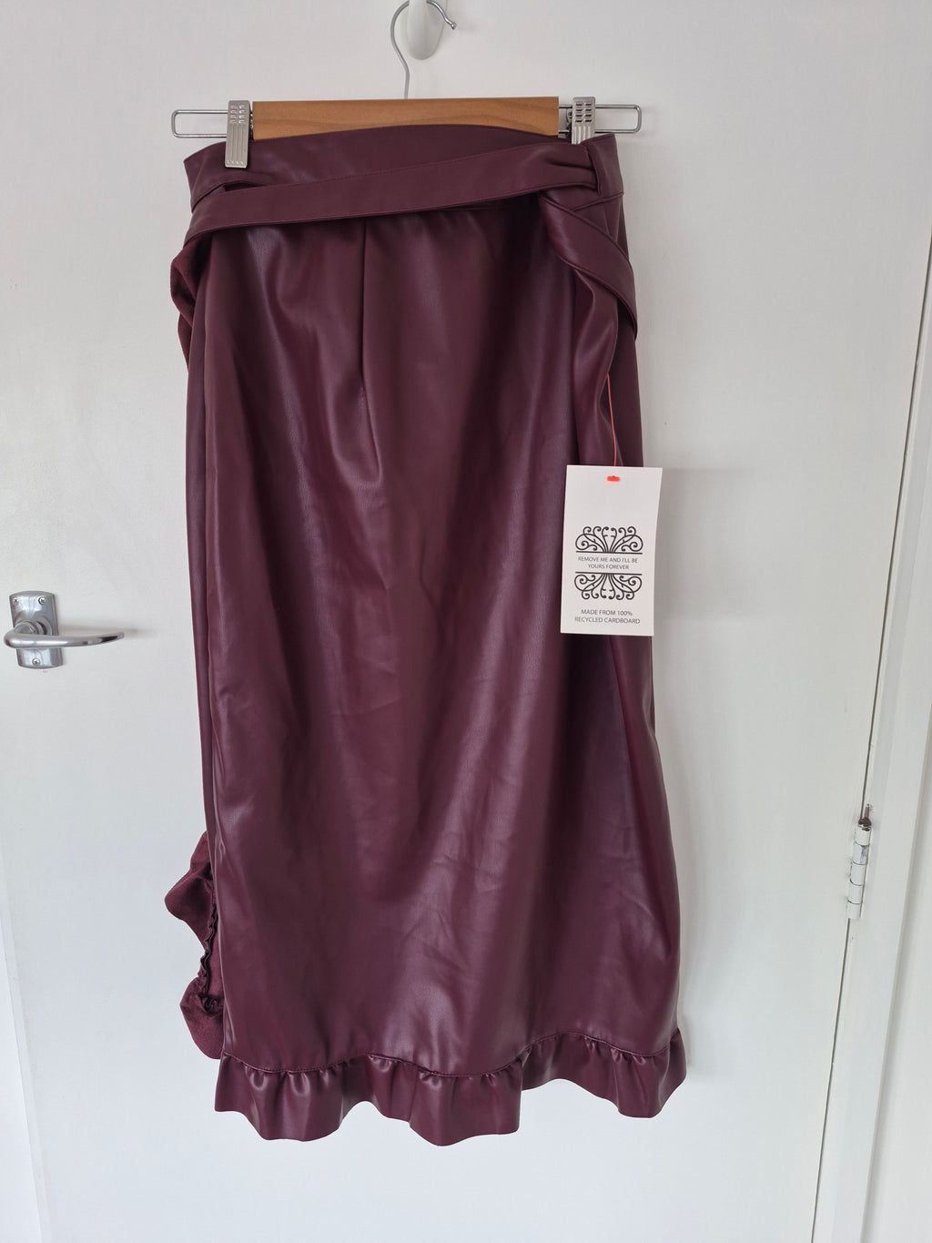 Never Fully Dressed Vegan Leather Ruffle Jaspre Skirt