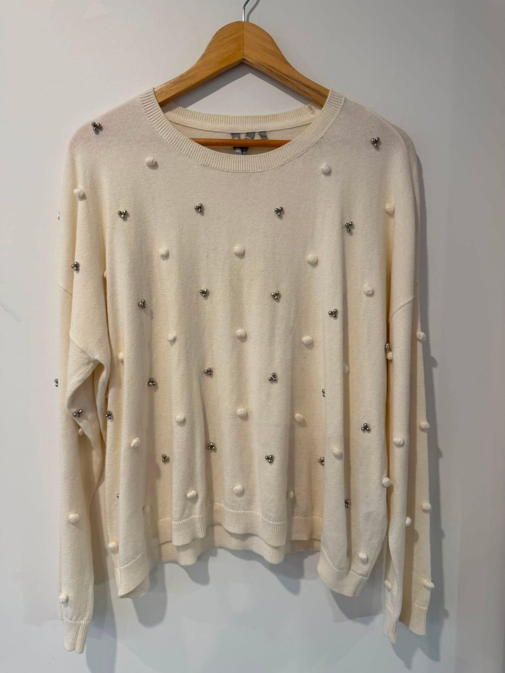 Madly Sweetly Cream Cotton/Cashmere Knit | Size 14