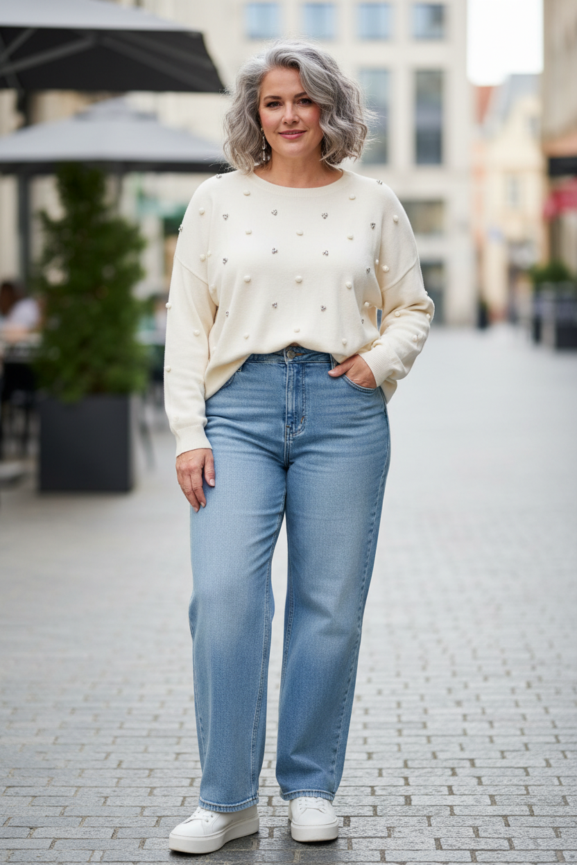 Madly Sweetly Cream Cotton/Cashmere Knit | Size 14
