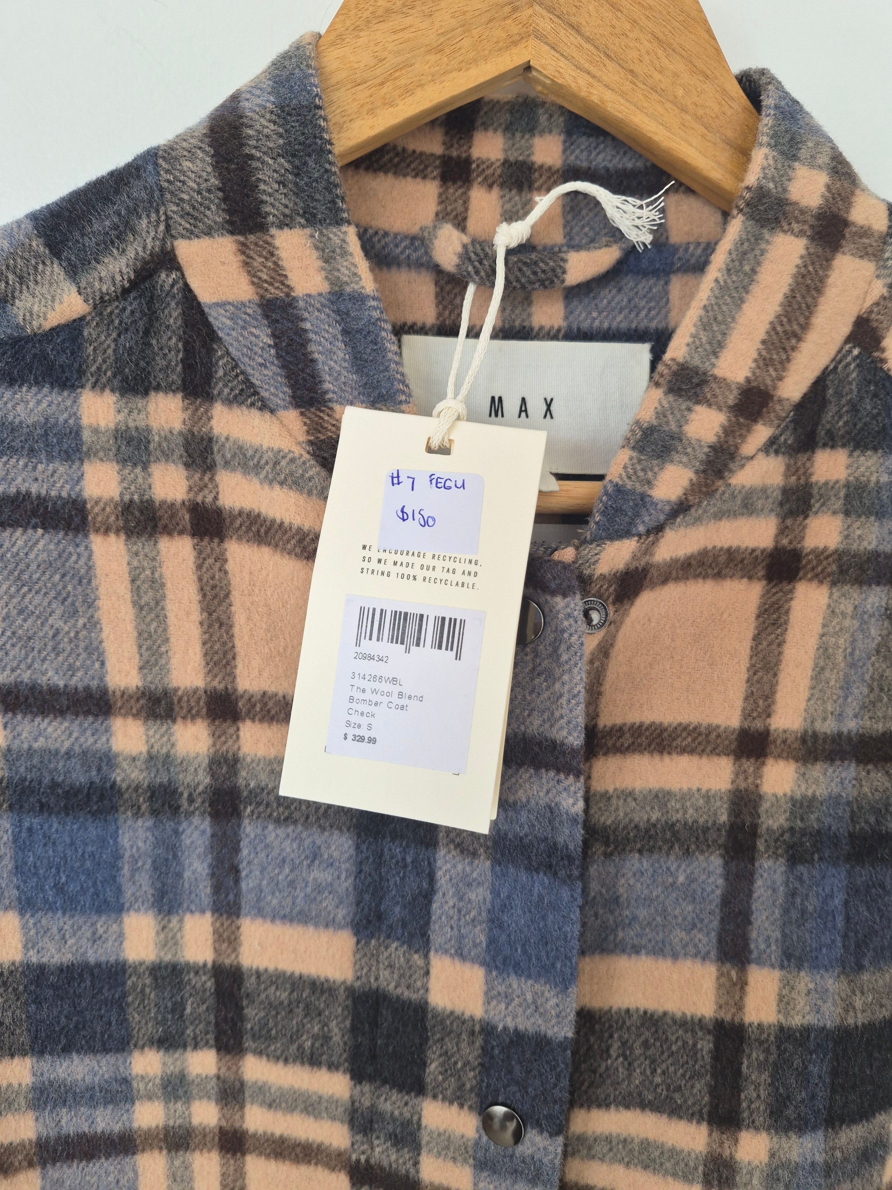 Max Wool Blend Bomber Jacket | Size S