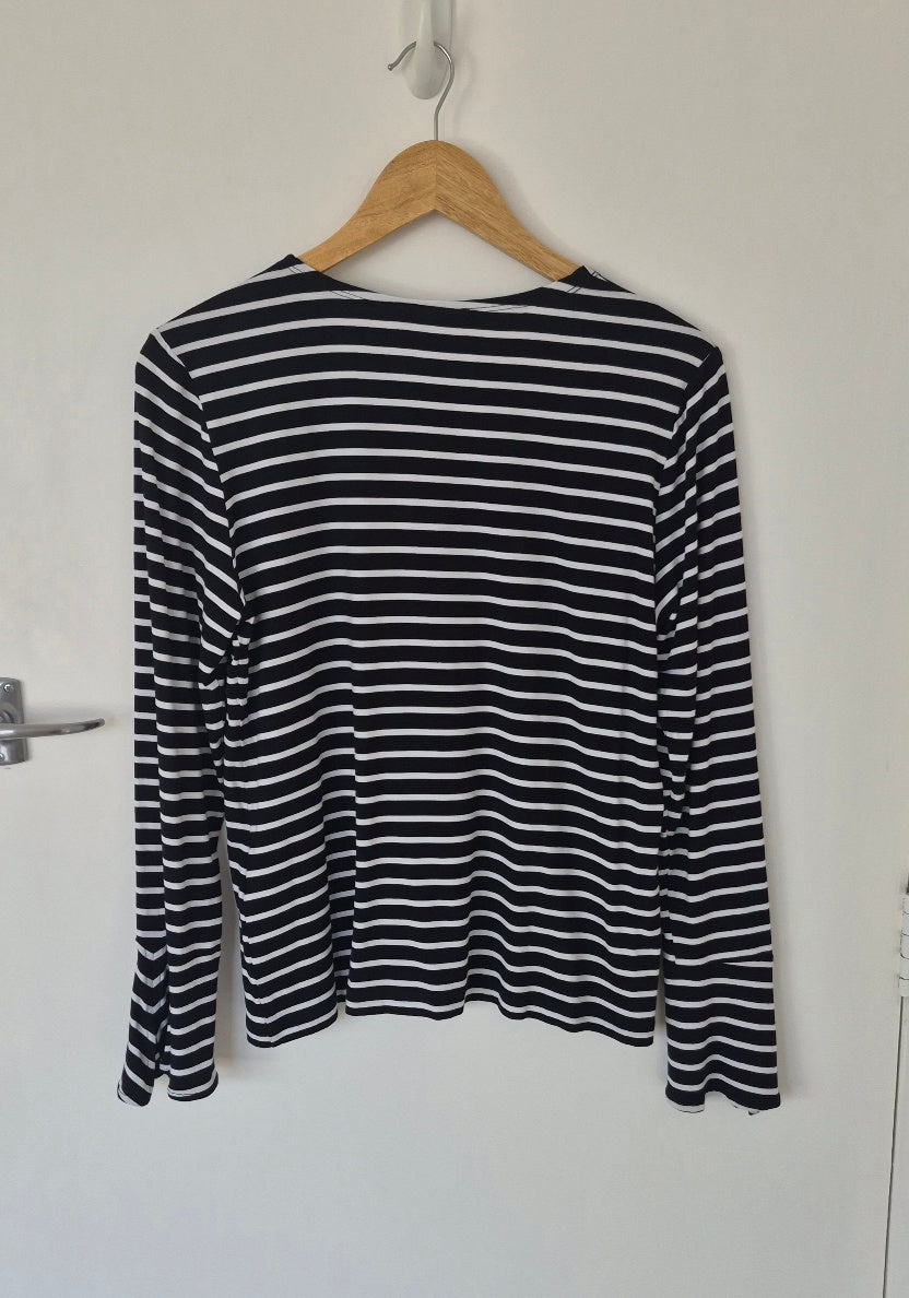 Repertoire Black & White Striped T-Shirt | Size 14