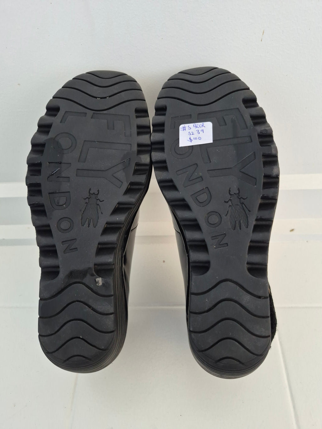 Fly London Patent Black Shoes | Size 39