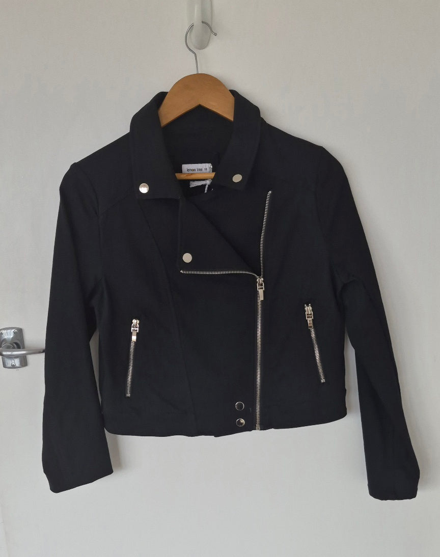 Lemon Tree Cropped Black Jacket | Size 10