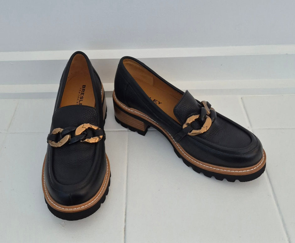 Bresley Doctrin Black Loafers | Size 38