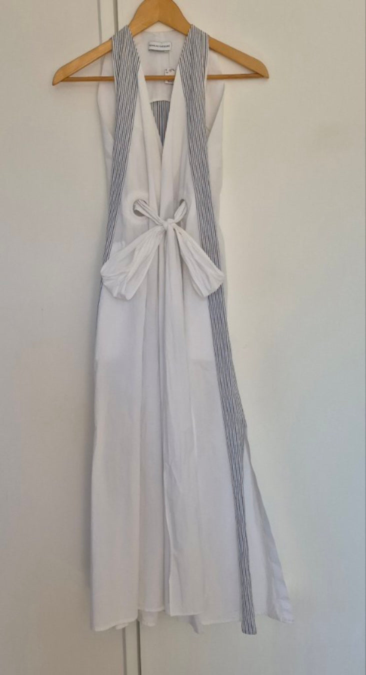 Front view of Scanlan Theodore Cotton Maxi Dress Sz 6, preloved designer clothing at Copper & Cotton